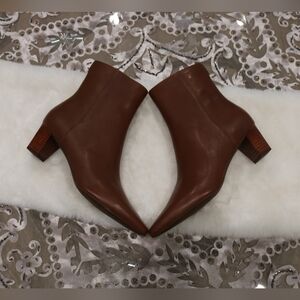 Lauren Ralph Lauren Willa Women's Size 10 dark Tan Leather Booties